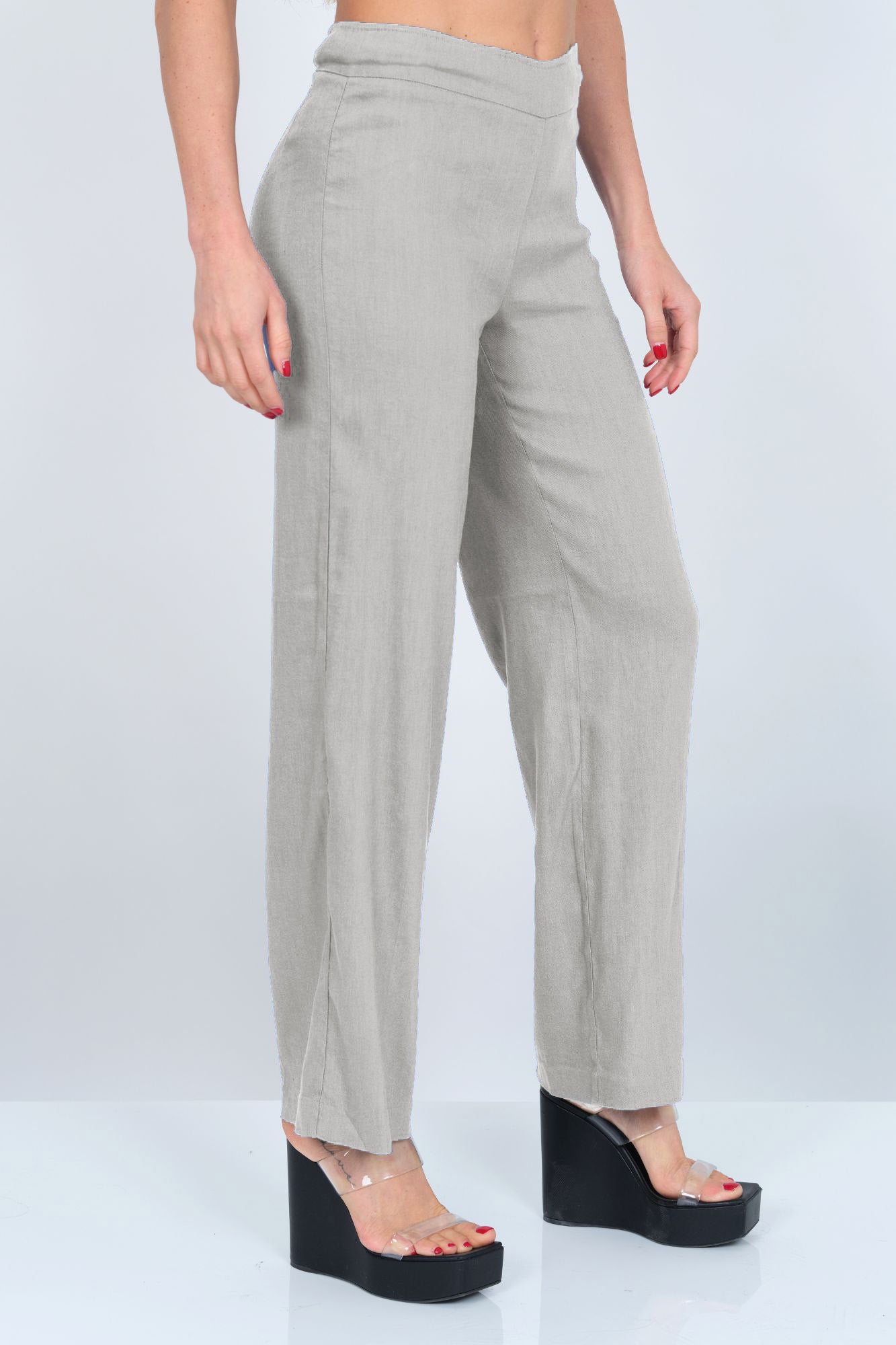 LIOR Women's Wide Leg Stretch Linen Pull On Pant - "Stella