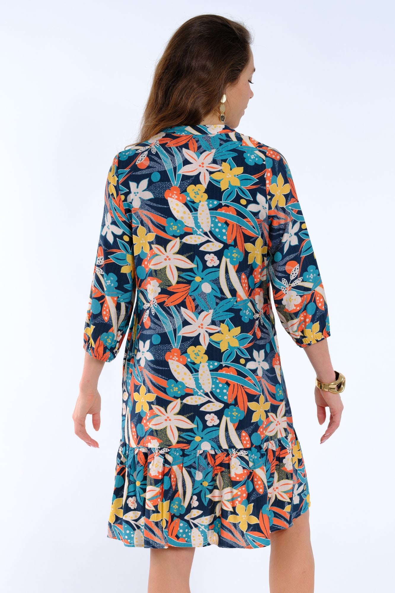 Women’s casual tropical print shift dress for summer outings