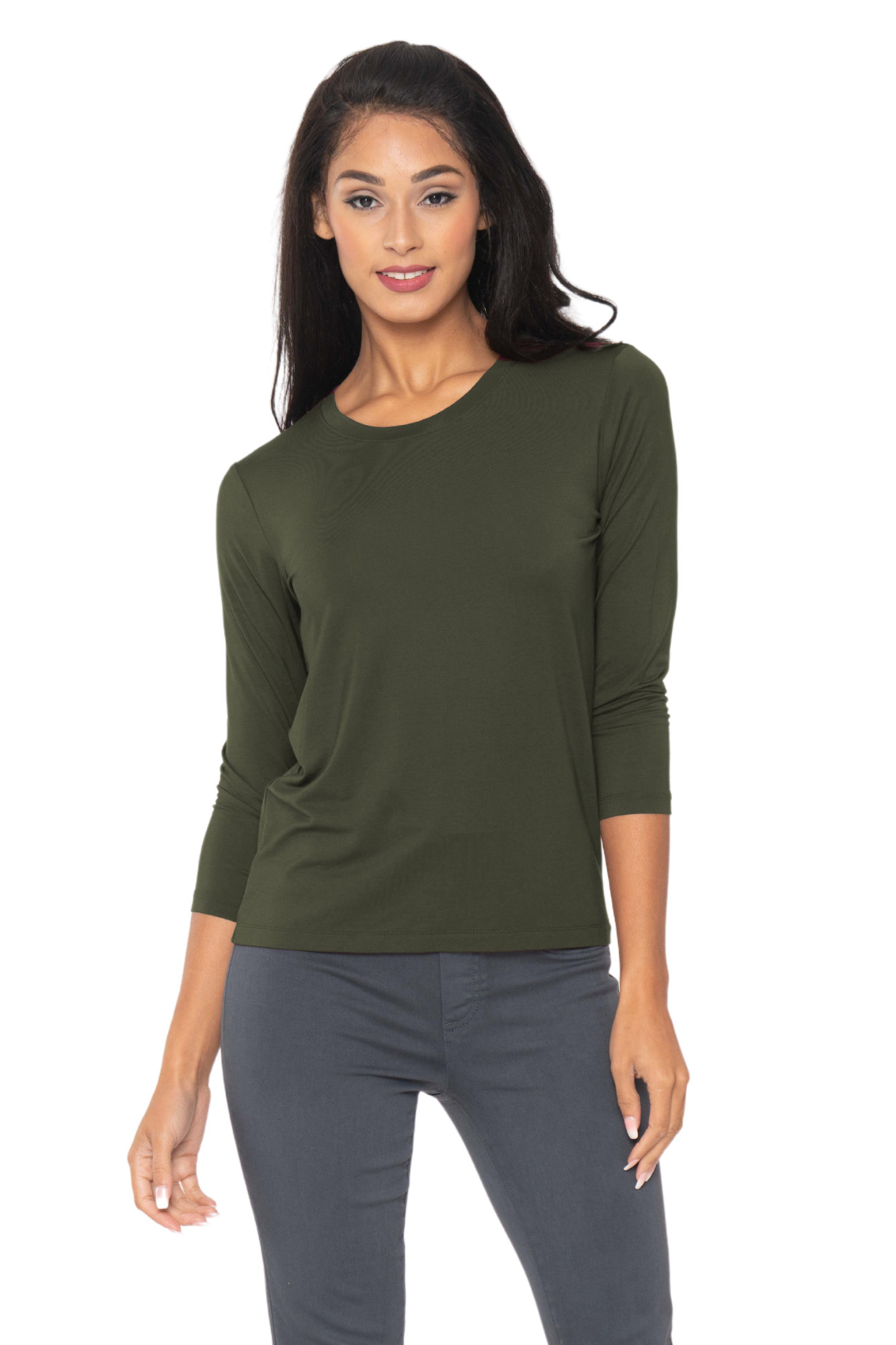 Cement Pull-Over Three Quarter Sleeve Tops | LIOR