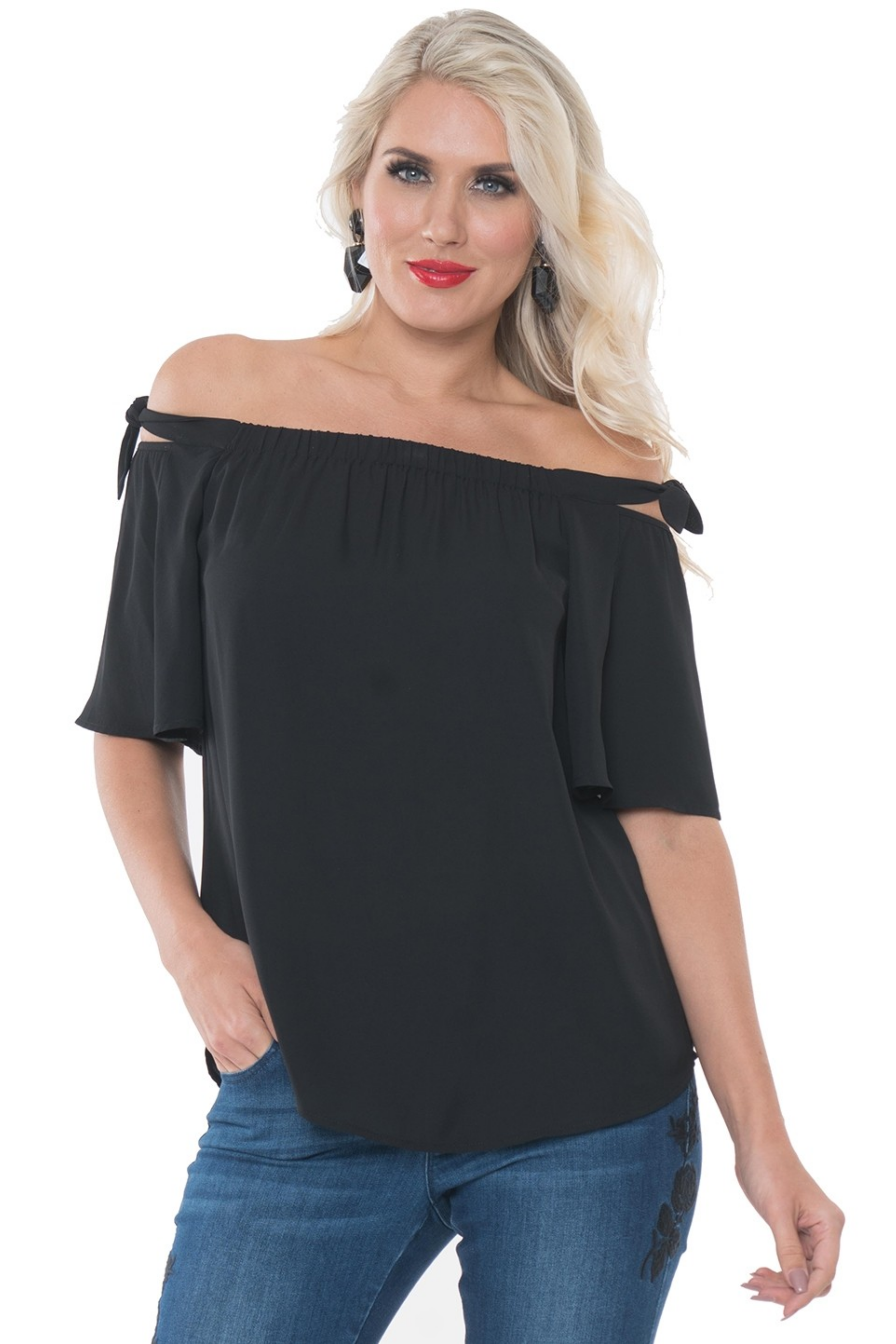 off the shoulder top black