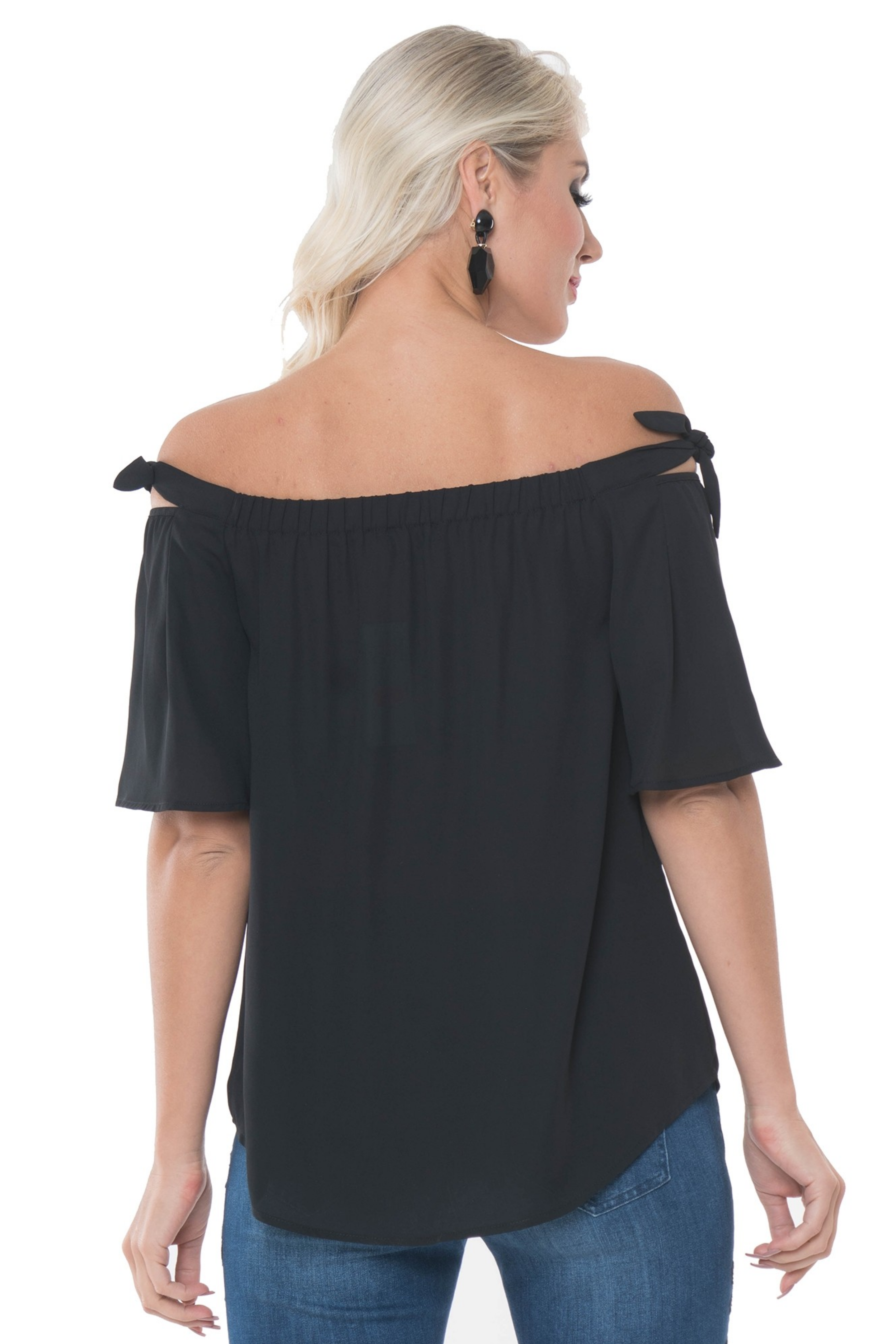 black off the shoulder blouse