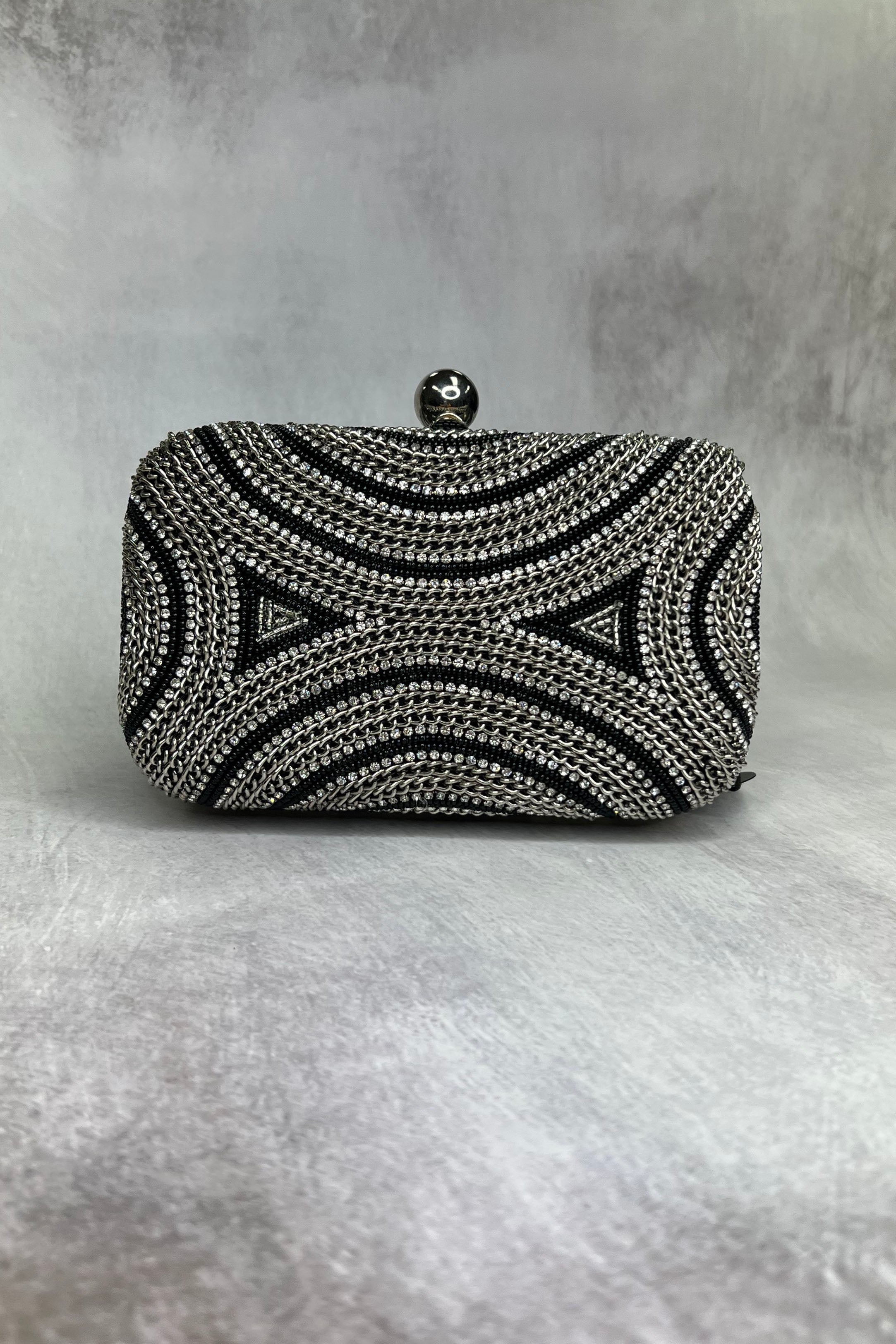 Black & Silver Clutch LIOR