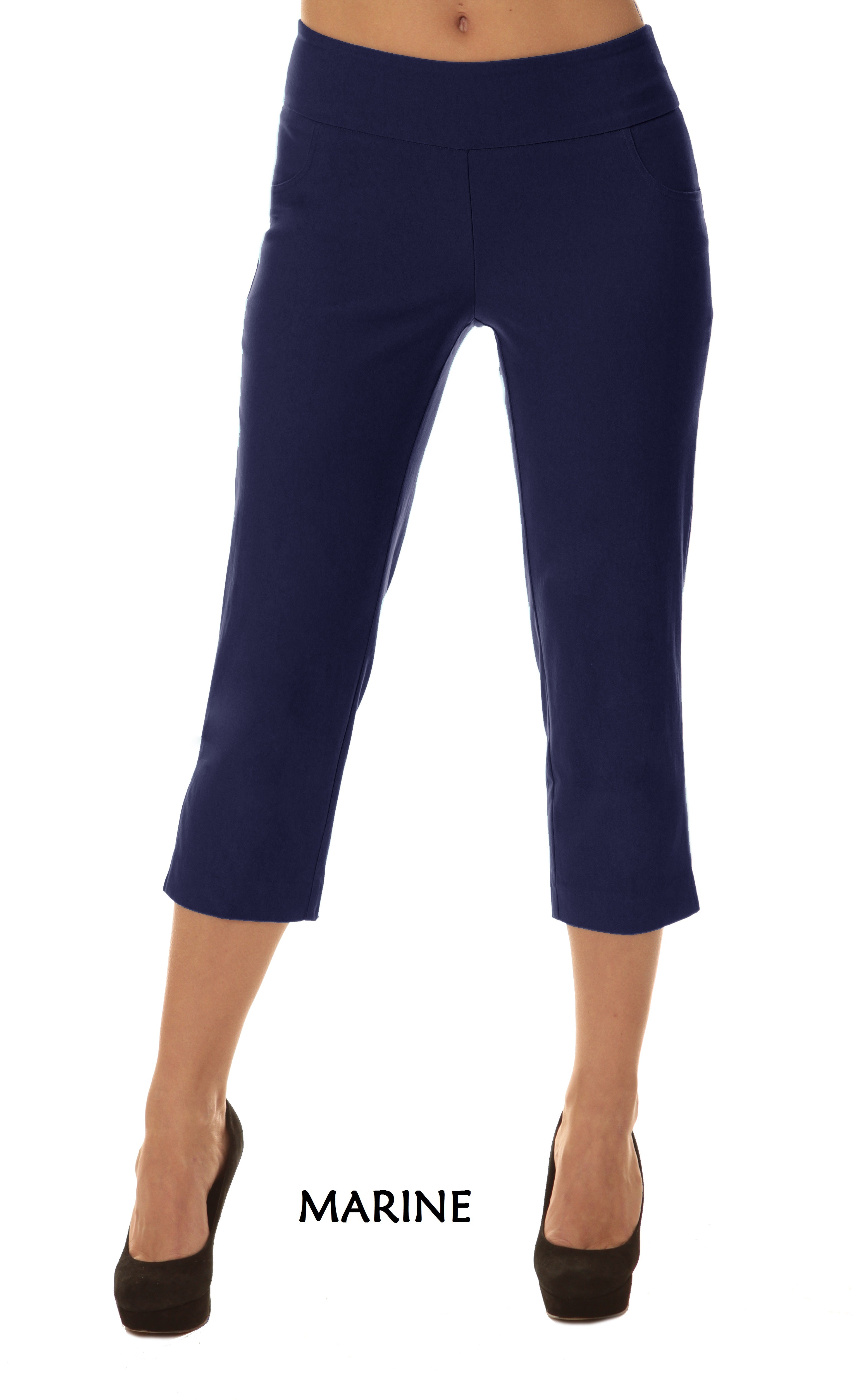 Straight Leg Capri Pant With Slit Details Jess