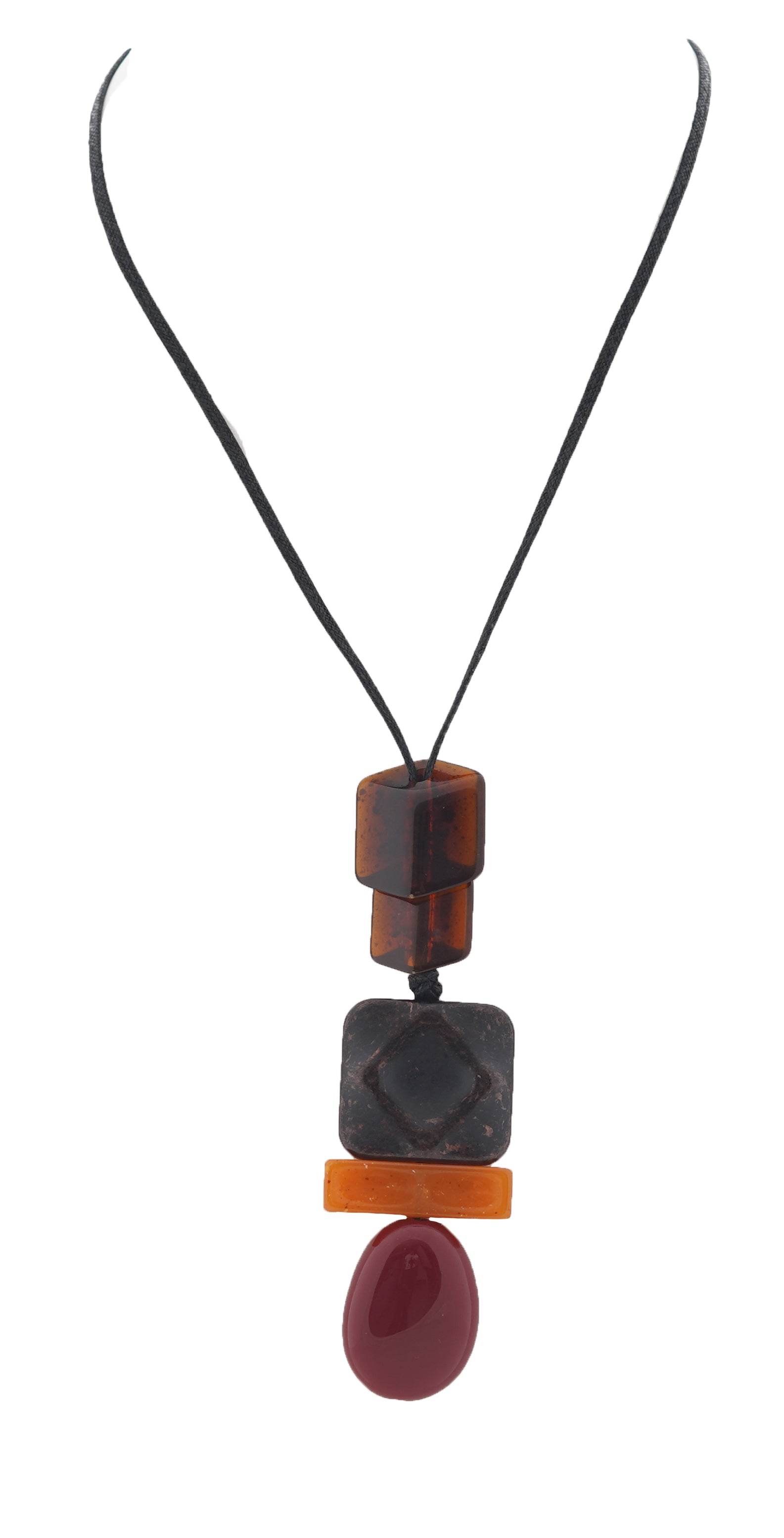 Alisha D Square Resin Pendant Adjustable Necklace Minimalist