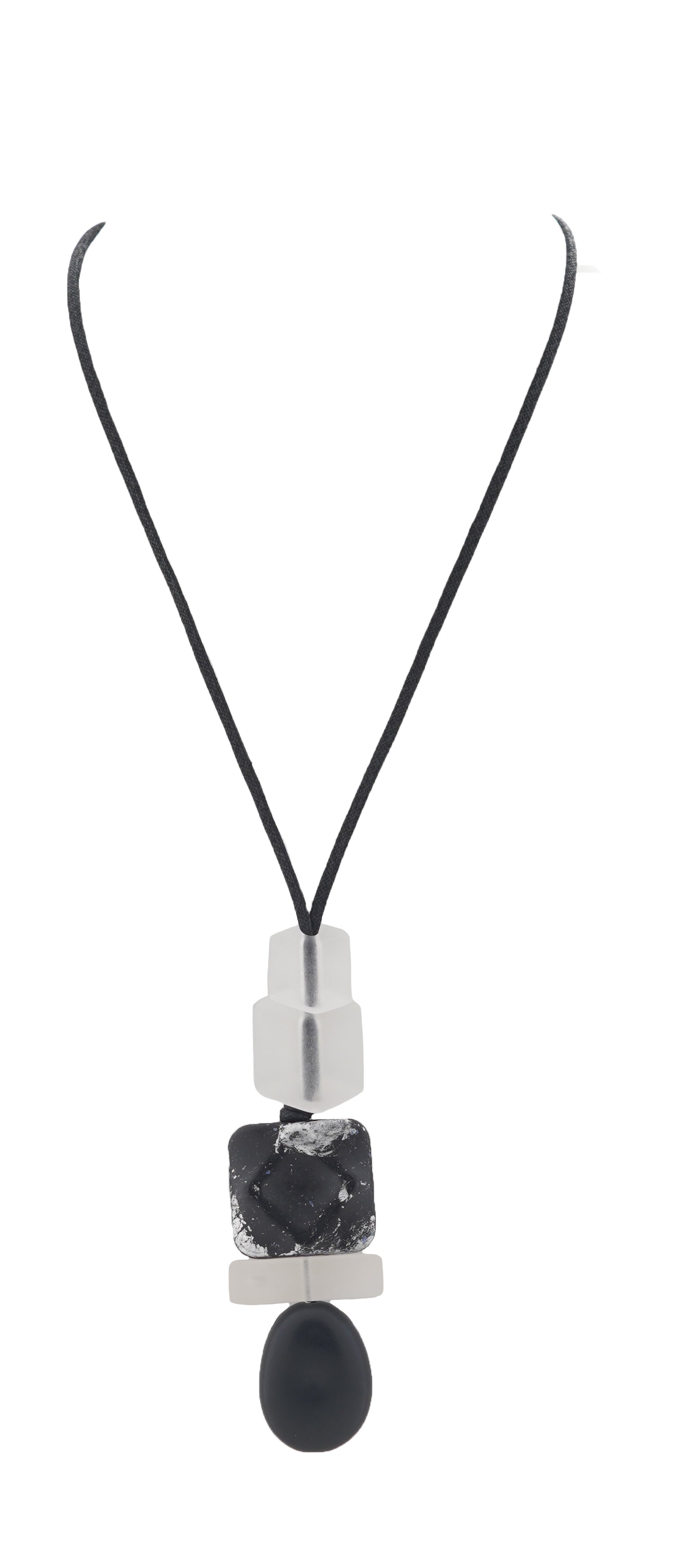 Alisha D Square Resin Pendant Adjustable Necklace Minimalist