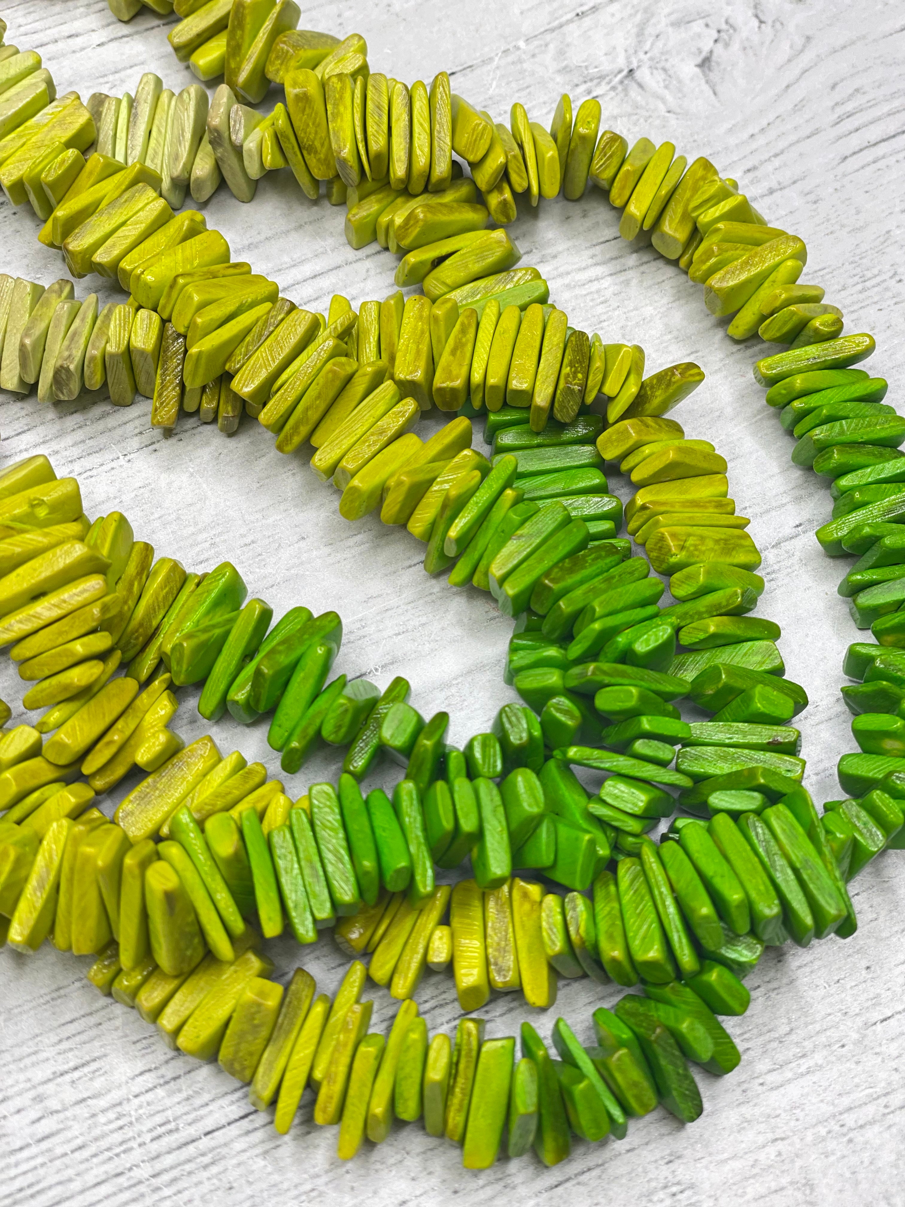 Alisha D Handmade Multi Strand Ombre Lime Adjustable Necklace