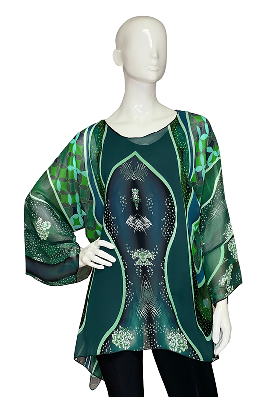 green poncho for women